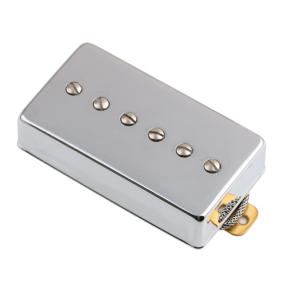 LYWSMSK Alnico 5 Magnet Humbucker Sized P90 Electric Guitar Pickups Neck & Bridge Pickups (Chrome)