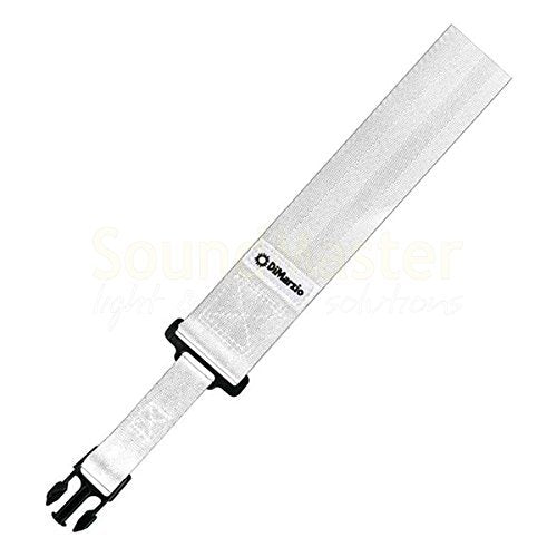 DiMarzio DD2200W 2 Inch Nylon ClipLock Guitar Strap White w/Bonus RIS Picks (x3) 663334000148