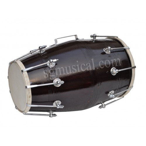 Sg Musical - Mango Wood Black Dholak/Bolt Tuned Dholak For Bhajan