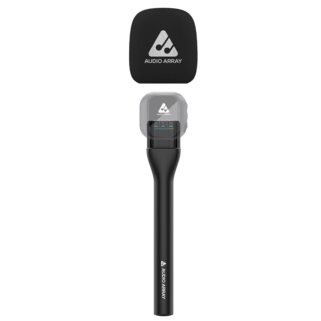 Audio Array Aa-25 Handheld Microphone Interview Adapter For Wireless Lapel Microphones | Supports, Rode Go, Dji, Hollyland Mics 