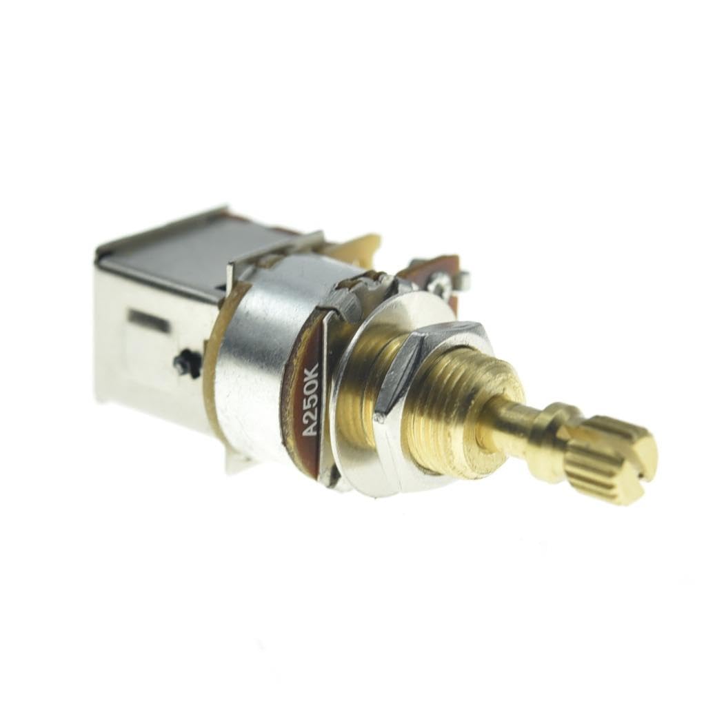 Dopro Full Brass Shaft Push/Push Pot Guitar Bass Audio/Linear Taper Potentiometer with USA Thread Shaft A250K Audio Taper 19.5mm