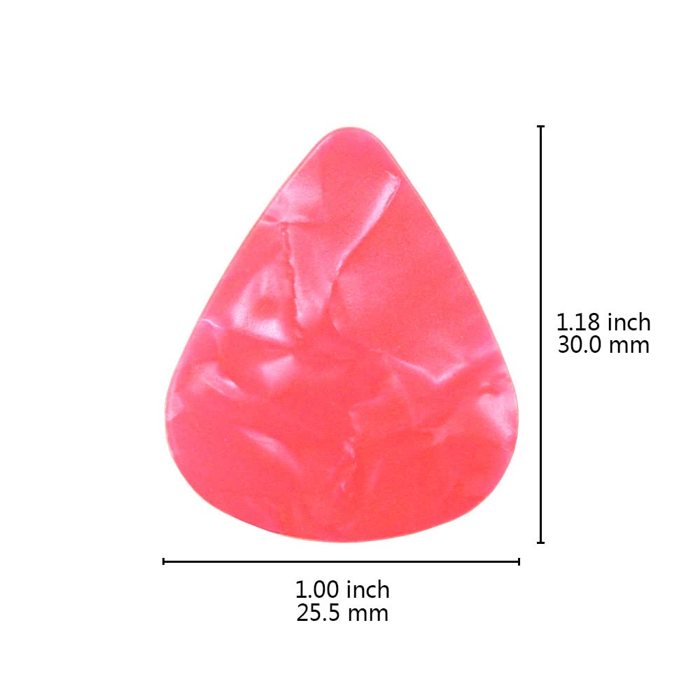 Hyshina Guitar Picks, 30 Pack Celluloid Guitar Pick Plectrums Sampler for Acoustic, Electric or Bass Guitars, Random Colors (Hea
