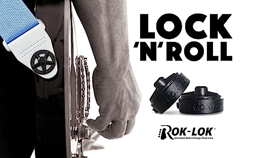 Rok Lok Universal Quick Change Guitar Strap Lock - Guitar Strap Locks Set - Protect Your Instrument with no modifications or har