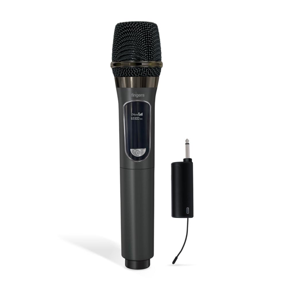 Fingers Freedom Mic-U105 Wireless Microphone With 6.35 Mm Pin Receiver (U-Band @ Uhf 693 Mhz, Big Rechargeable Battery 1200Mah F