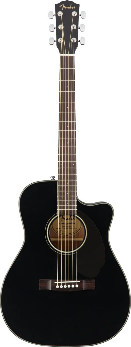 Fender CC-60SCE Concert Cutaway Acoustic Guitar, with 2-Year Warranty, Black