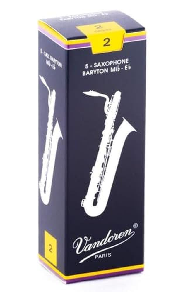 Vandoren SR242 Bari Sax Traditional Reeds Strength 2; Box of 5
