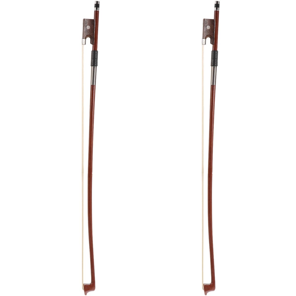VOSAREA 3/4 Size Violin Bow - 2PCS Wooden Bow with Horse Hair Replacement for Students and - Ideal for Practice and Performance 