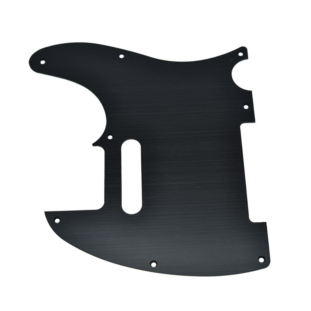 KAISH 8 Hole Metal Aluminum Anodized Tele Style Pickguard TL Pick Guard Scratch Plate for USA/Mexico Telecaster Black
