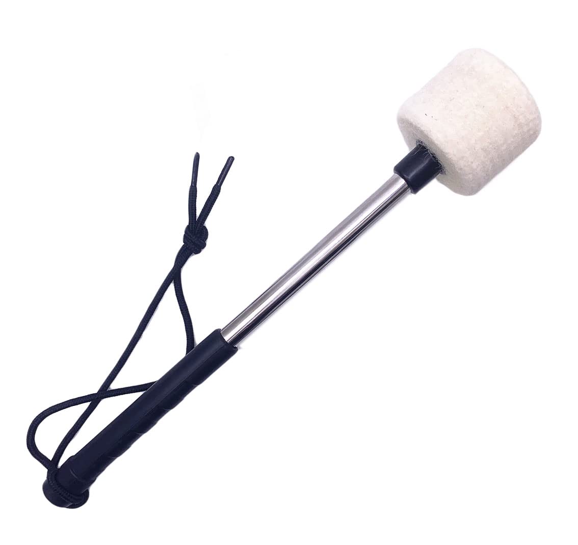Jiayouy 1Piece Bass Drum Mallets Timpani Mallet Large Felt Mallets Sticks with Stainless Steel Handle Percussion Marching Band A