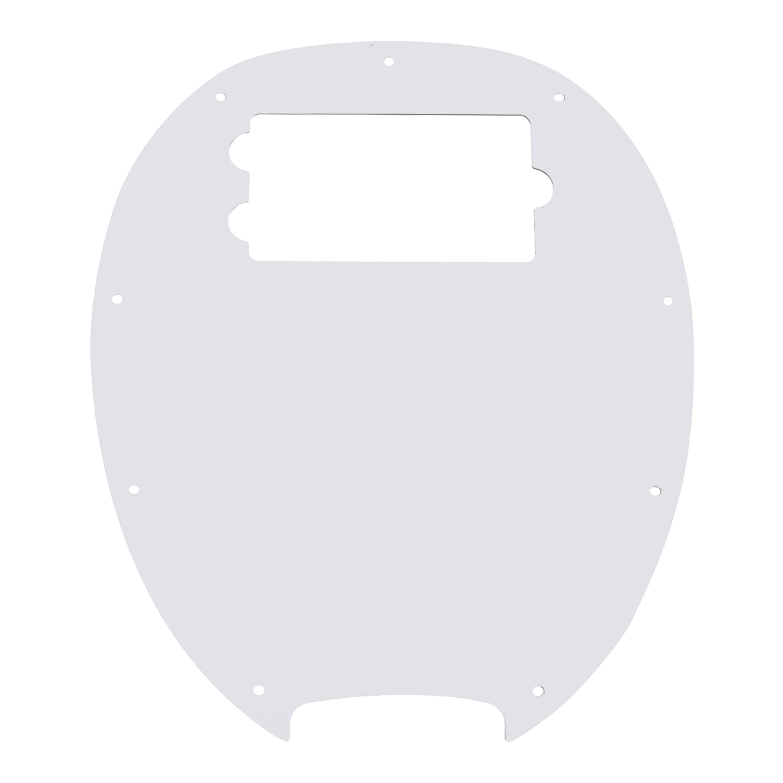 1Pcs Yootones 9 Hole Bass Electric Guitar Pickguard Compatible with MM StingRay 4 String Bass Guitar (3Ply White)