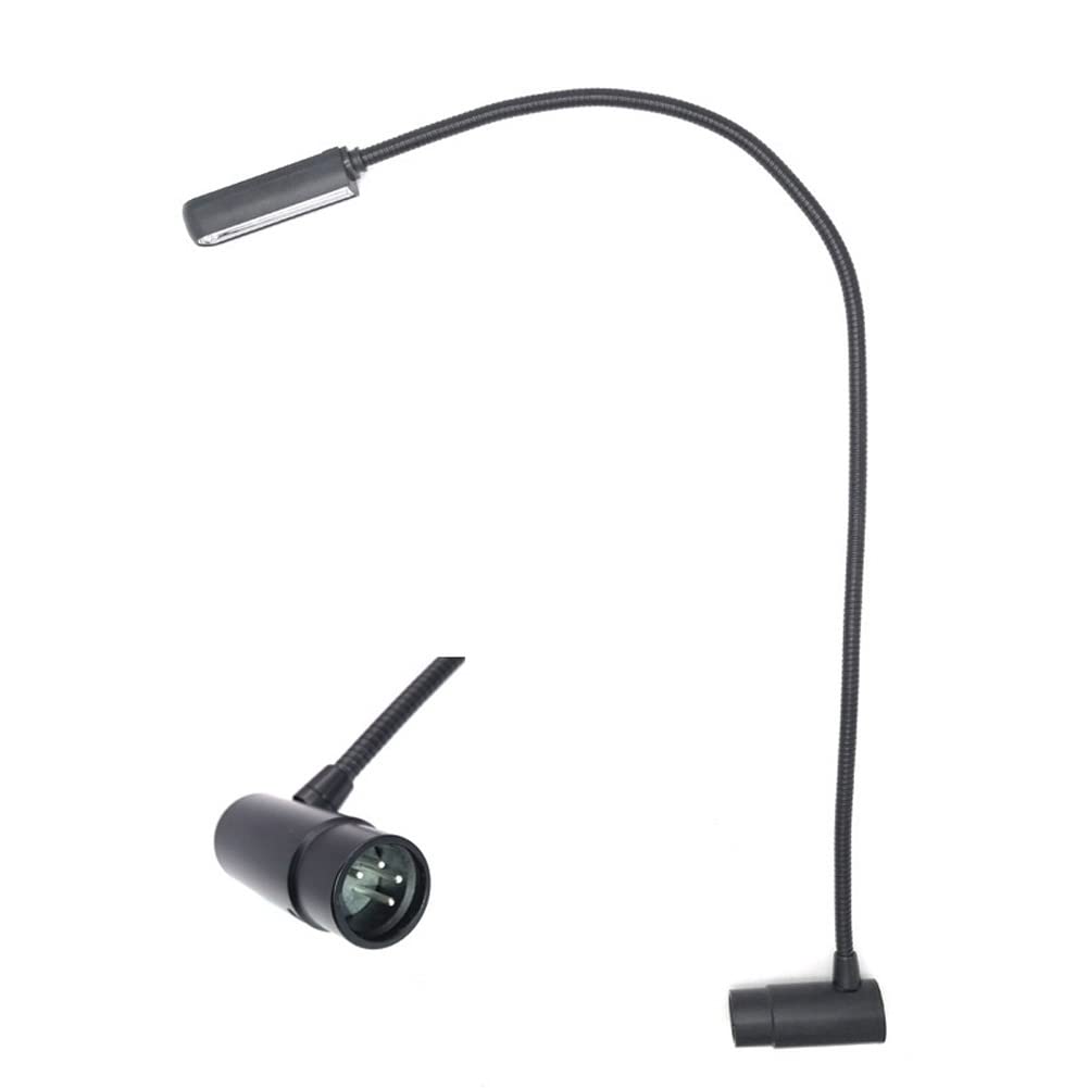 JXRYWF 22 inch XLR 4pin LED gooseneck Light Studio Mixer gooseneck Lamp for Stage DJ Mixer,12V,White Light,Right Angle Plug (XLR