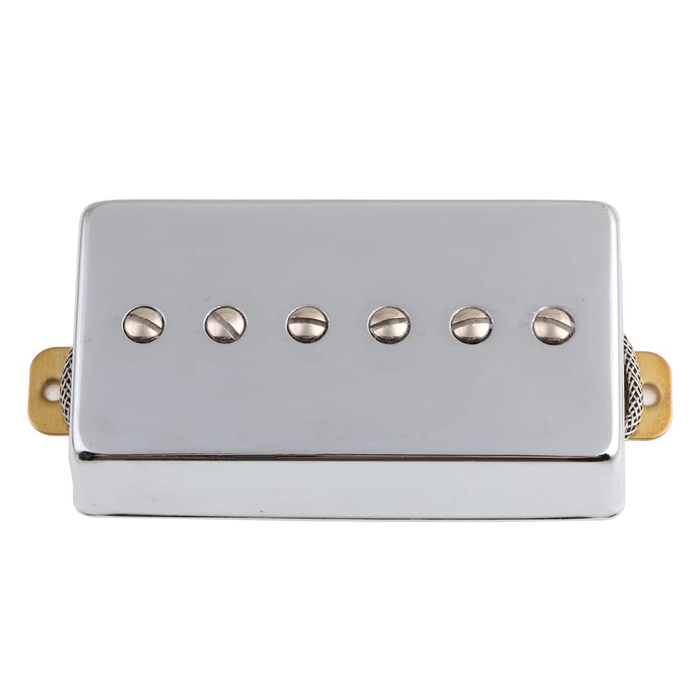 LYWSMSK Alnico 5 Magnet Humbucker Sized P90 Electric Guitar Pickups Neck & Bridge Pickups (Chrome)