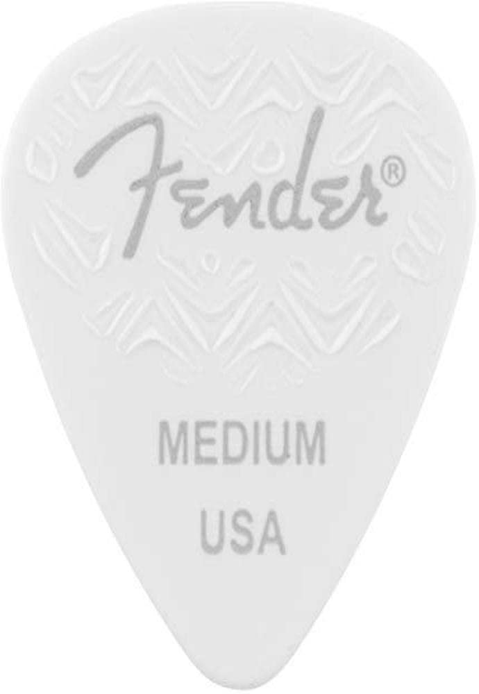 Fender Wavelength Guitar Picks 351 Shape, White, Medium, 6-Pack