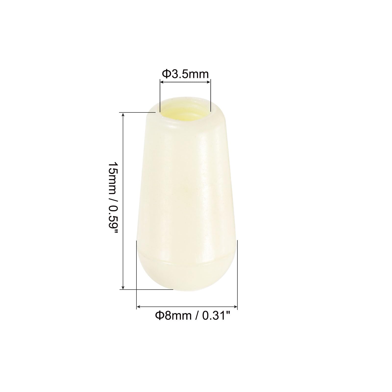 MECCANIXITY 2Pcs LP Guitar 3 Way Pickup Switch Tip Thread M3.5 Plastic Toggle Switch Knobs Cap for LP Electric Guitar, Cream