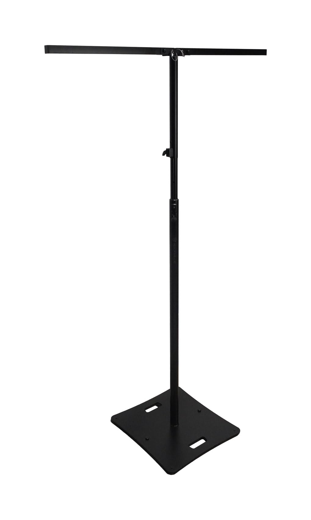 Rockville RLF4 BLACK 9.8 Foot Solid Base T-Bar Lighting/Speaker/Projector DJ Stand, Foldable T-Bar, Tiltable Projector Tray, Air