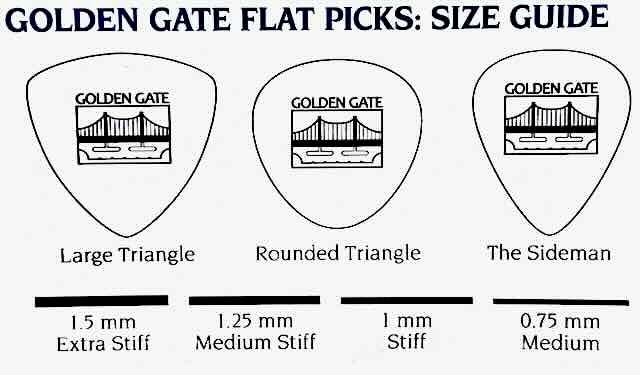 Golden Gate Guitar Picks (MP-301), Ivoroid,Large Triangle - Stiff