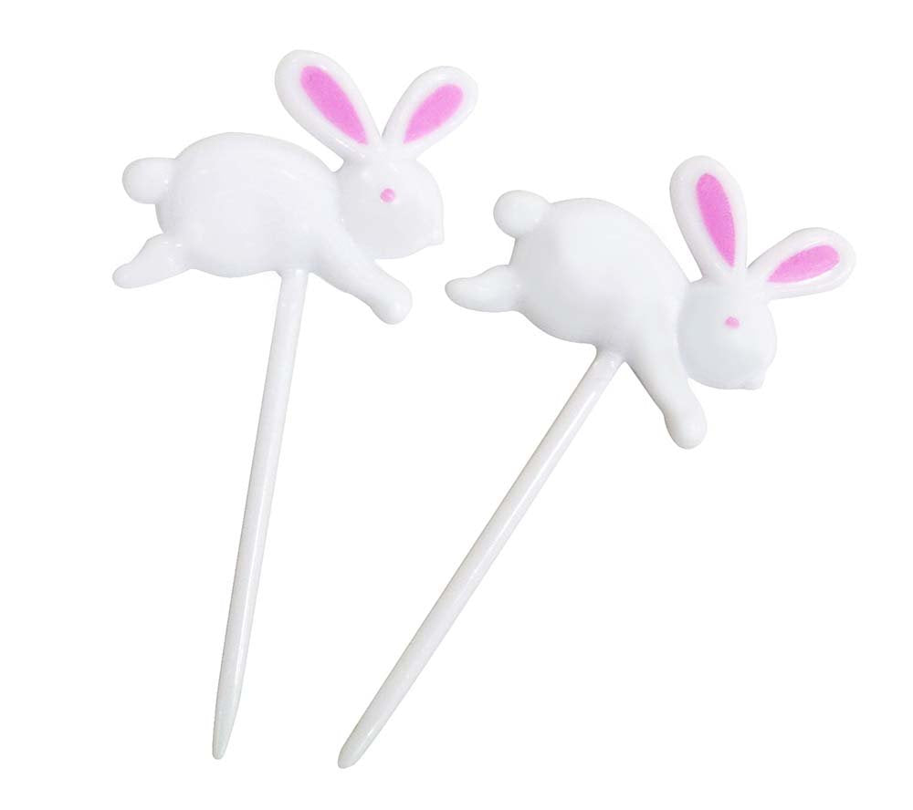 Amscam Bunny Easter Picks, 10 Per Package, 3'', Multicolor