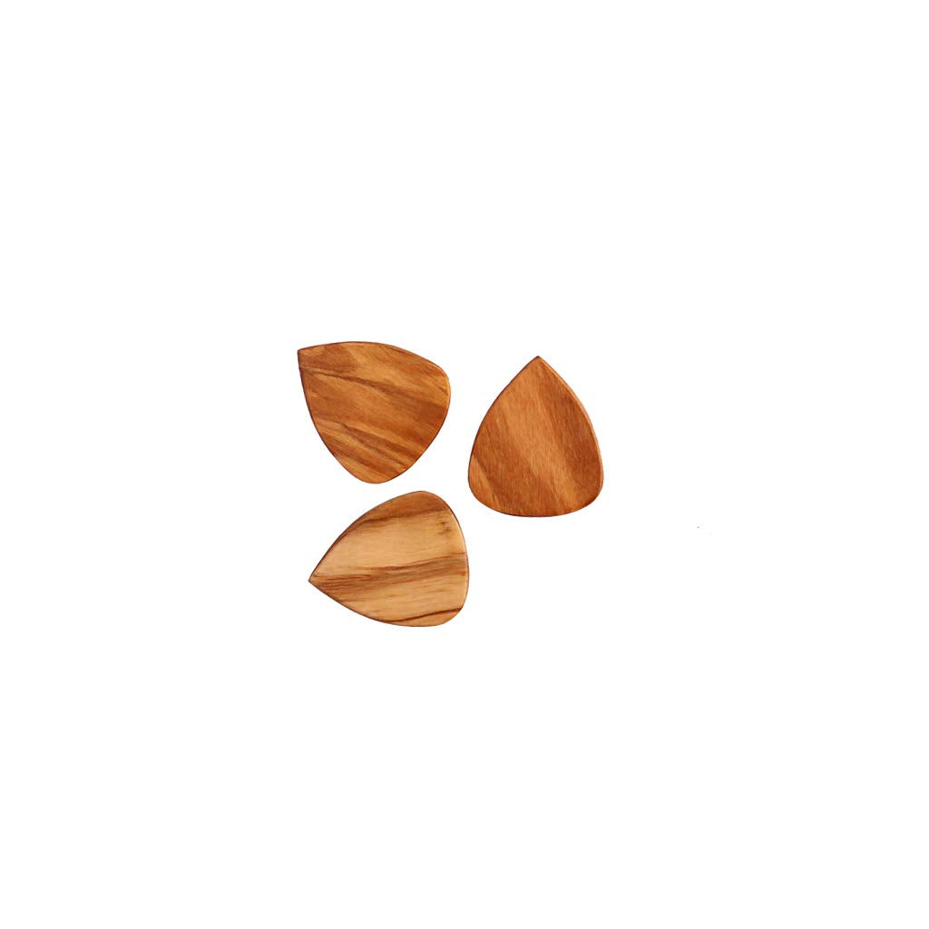 Ogdni Guitar Picks Box Wooden Guitar Pick Storage Box Holder Plectrum Container With 3Pcs Guitar Picks (La16)