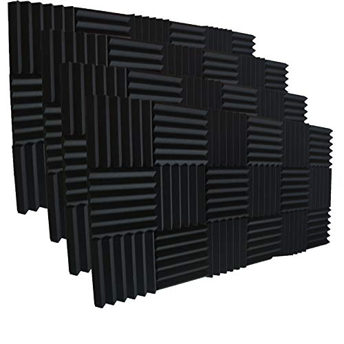 48 Acoustic Foam Panel Wedge Studio Soundproofing Wall Tiles 12'' X 12'' X 2''