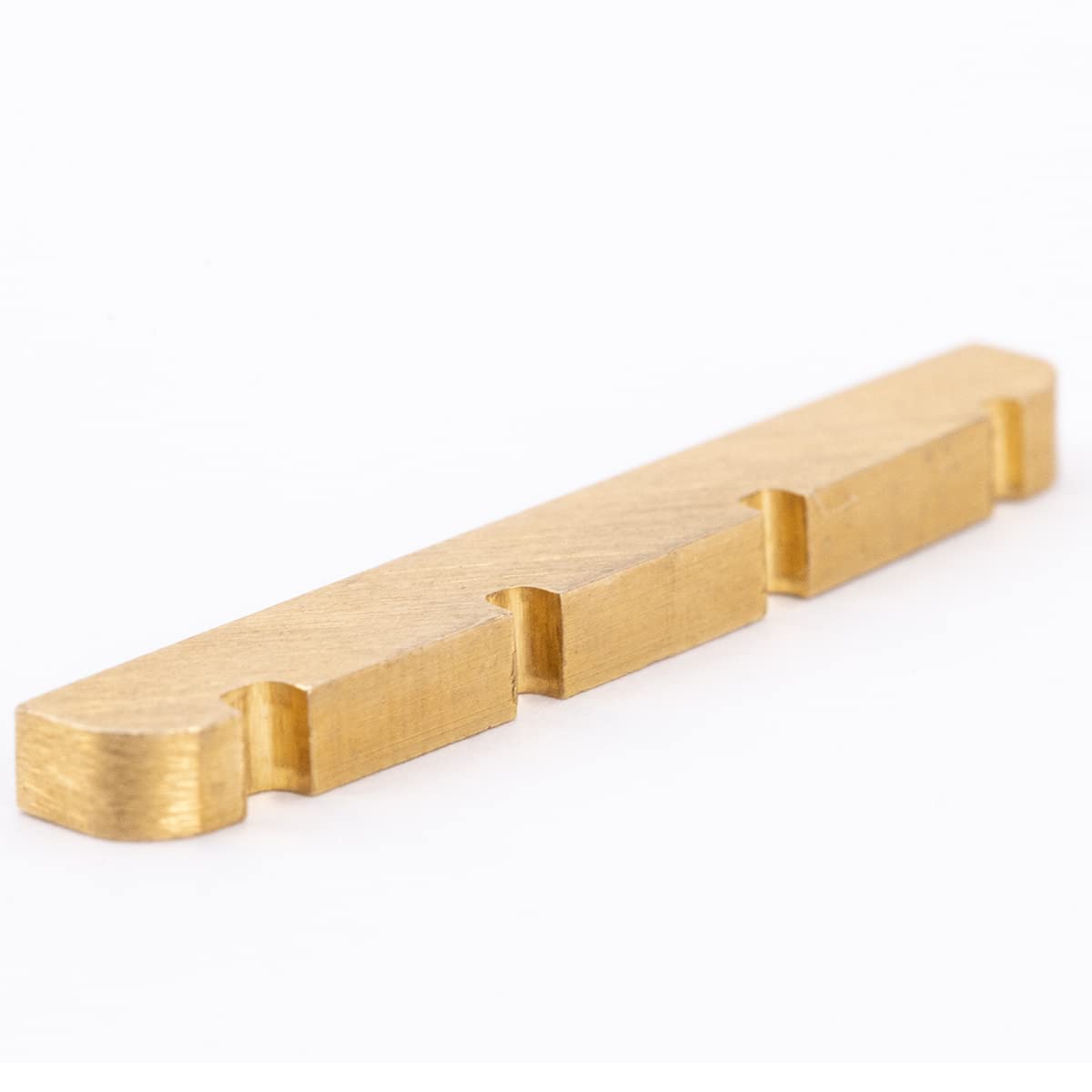 Musiclily Basic 43mm Pre-Slotted Electric Bass Brass Nut for 4-String Precision Jazz Bass, 43x3.5x6mm