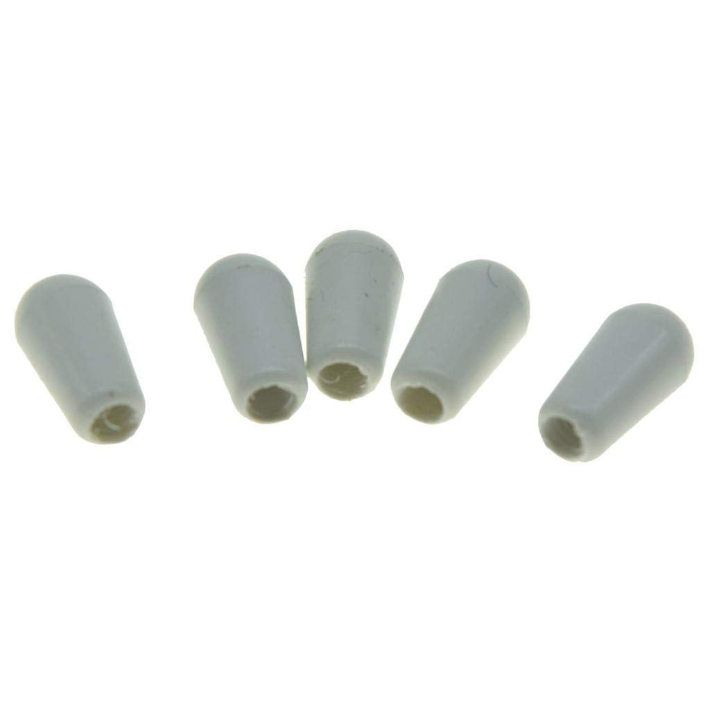 KAISH Plastic 5-Pack American Thread 3 Way Toggle Switch Tip Switch Knob Cap for Switchcraft Switches White