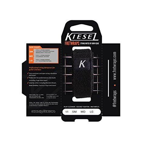 Gruv Gear Kiesel Fretwraps String Muter 1-Pack (Black, Medium) (Fw-Ksl-1Pk-Blk-Md)