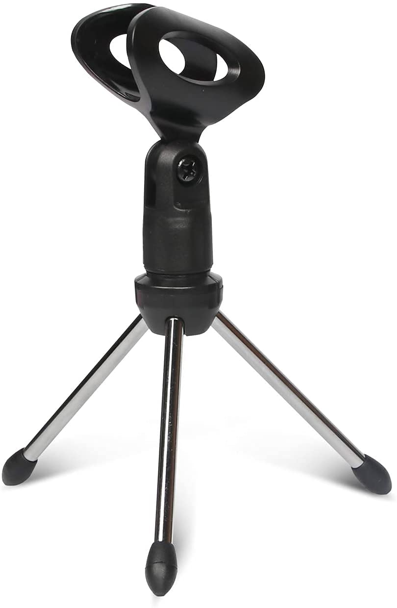 5 Core Mic Stand Desk Angle Adjustable Table Tripod Mirophone Holder Portable Desktop Stands Includes Universal Mic Clip Mini Tr