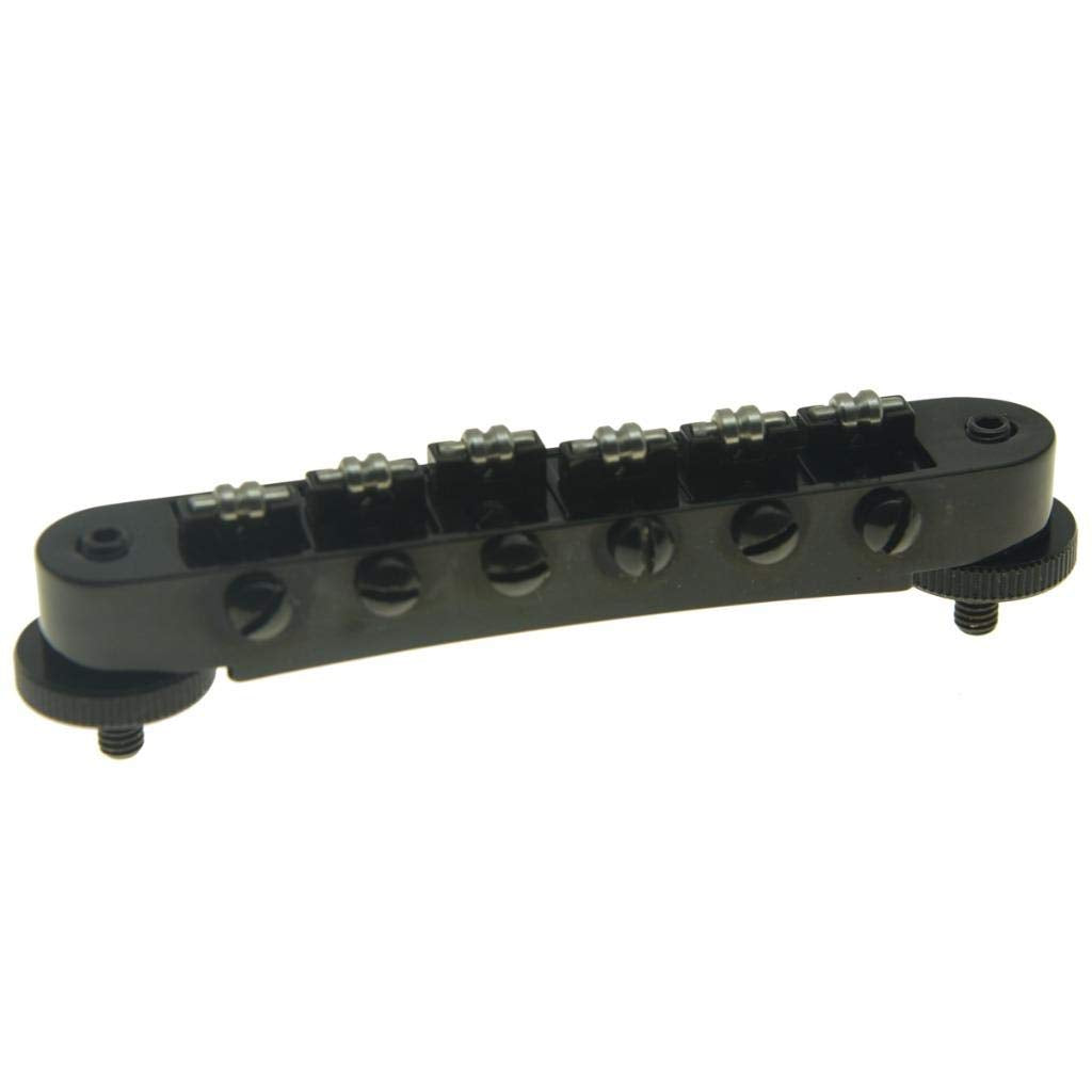 Dopro Black Guitar Roller Saddle Bridge Tune-O-Matic Bridge For USA Les Paul,SG,ES Dot,Gretsch Bigsby T-O-M with M4 Posts