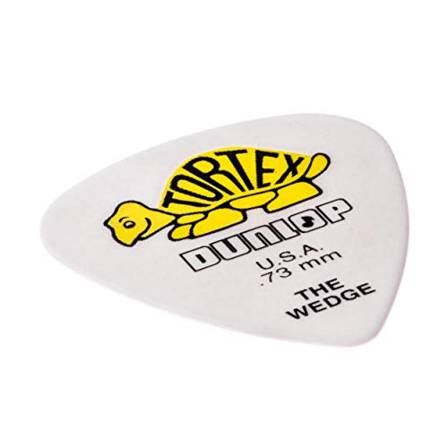 Dunlop 424P.73 Tortex Wedge, White/Yellow, .73mm, 12/Player's Pack