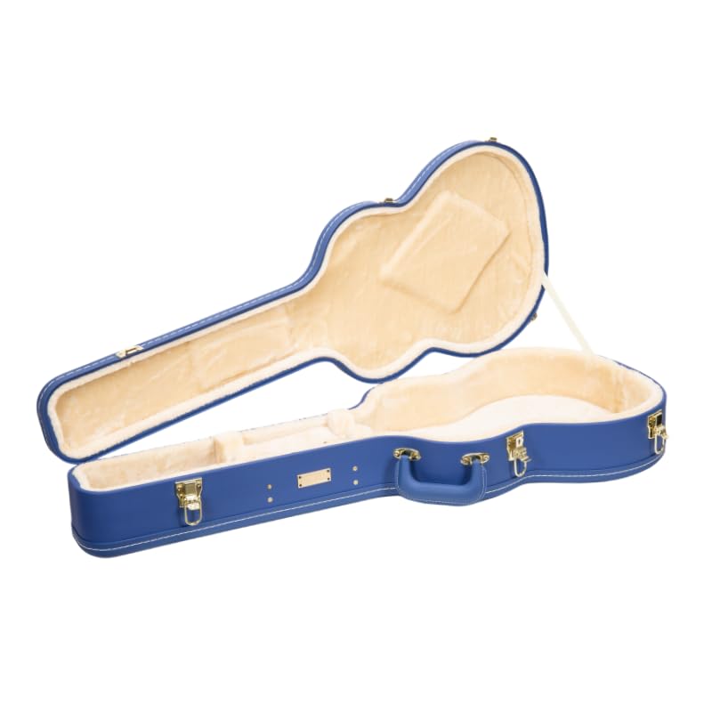 Crossrock Wooden Classical Guitar Case for 4/4 Nylon-String | Vibrant Blue Faux Leather, Beige Plush Interior, Lock - Designer S