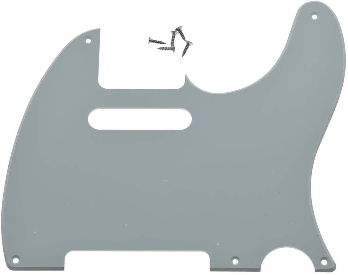 Dopro 5 Hole Vintage Tele Guitar Pickguard Scratch Plate for USA/Mexican FD Telecaster White 1 Ply