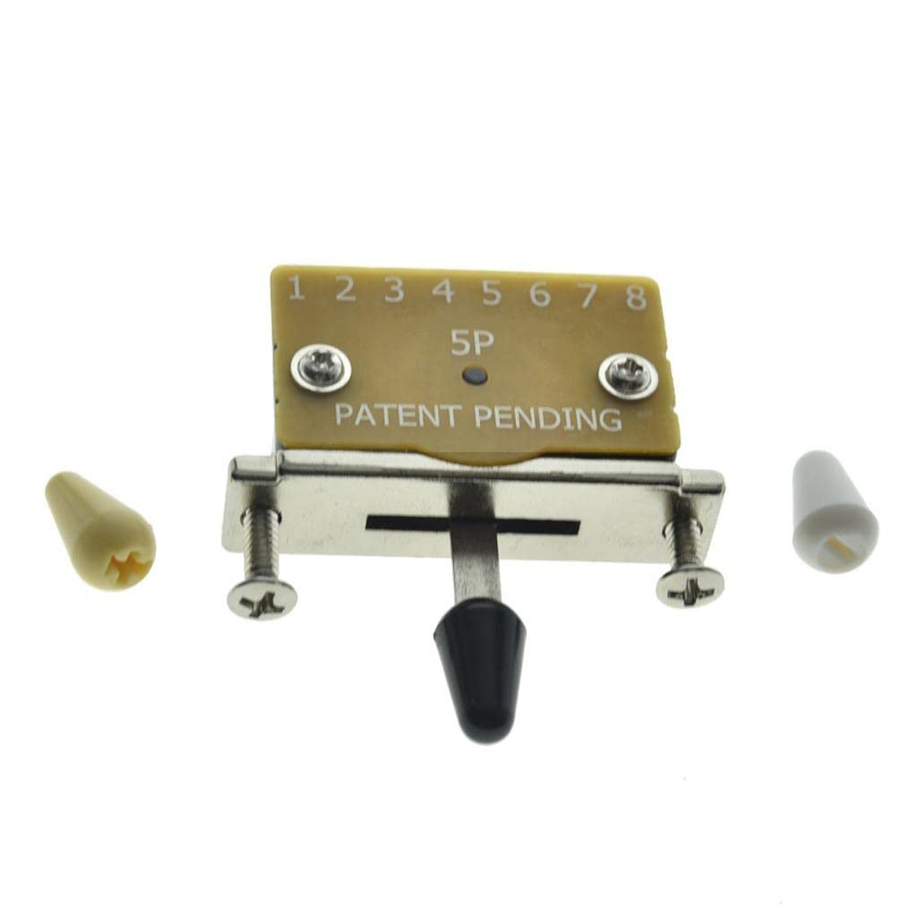 Heavy Duty 5 Way Guitar Pickup Lever Selector Switch for Strat Tele with 3 Plastic Tips