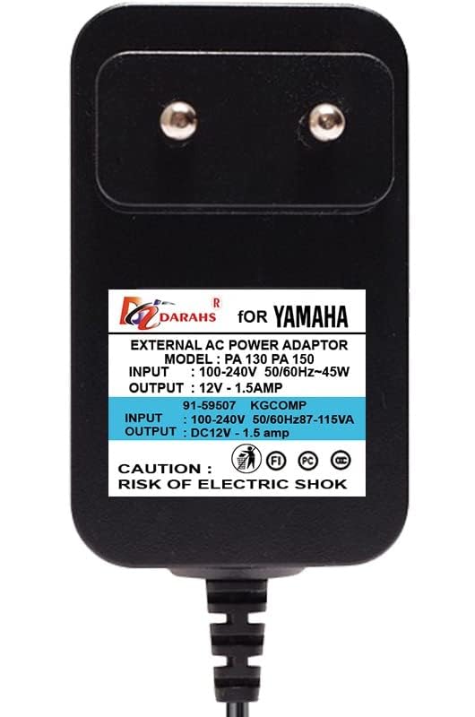Darahs Adaptor Power Supply Cord For Select Synthesizers/Stage PianoS/Portable Keyboards/Piaggero Digital Piano/Drum Machine Se