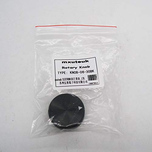 mxuteuk Black Aluminum Alloy Potentiometer Control Knob Volume Audio Electric Guitar Bass Screw Type Hole Dia:6mm/ 0.23'' 30 x 1
