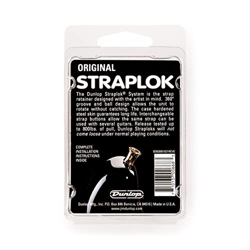Dunlop SLS1104G Straplok Original Strap Retainer System, Gold