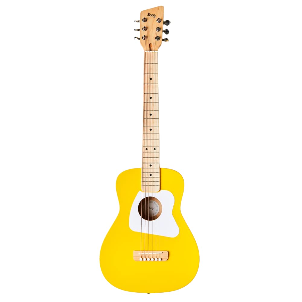 Loog Pro Vi Acoustic Kids Real Guitar For Beginners Compact Size Ages 9+ Learning App And Lessons Included Yellow