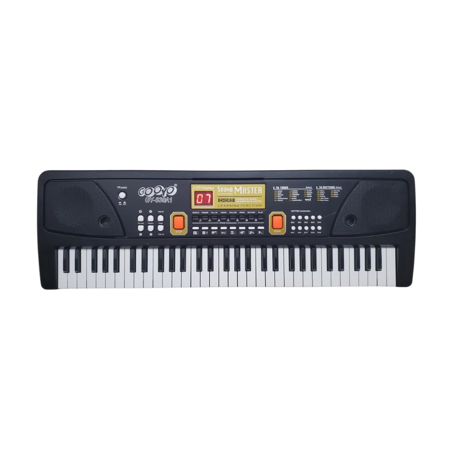 61 Keys Electronic Piano Keyboard For Beginners With Led Display & Mic | Portable Digital Music Keyboard With Multiple Tones, Rh
