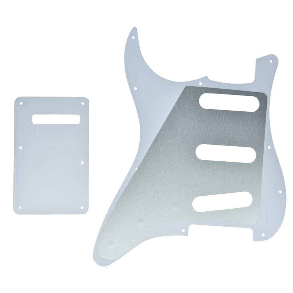 Dopro Black/White Grid 11 Hole Strat SSS 3D Printed plastic pickguard ST Back Plate Trem Cover for USA/Mexican FD Strat