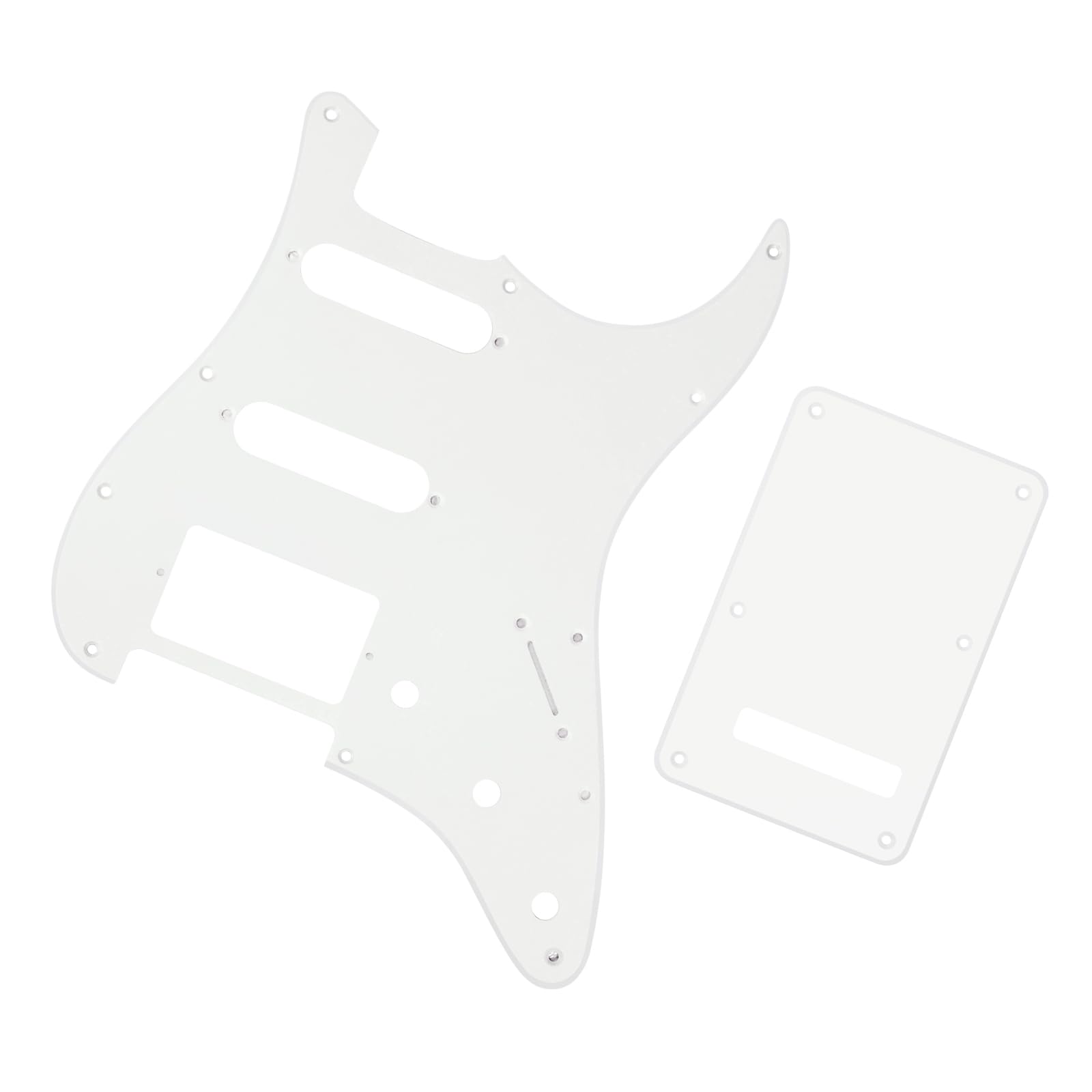 Banworks 1Ply Strat HSS Pickguard 11-Hole SSH Pickguard Scratch Plate with Backplate 6-Hole Trem Tremolo Cover Set for USA/Mexic