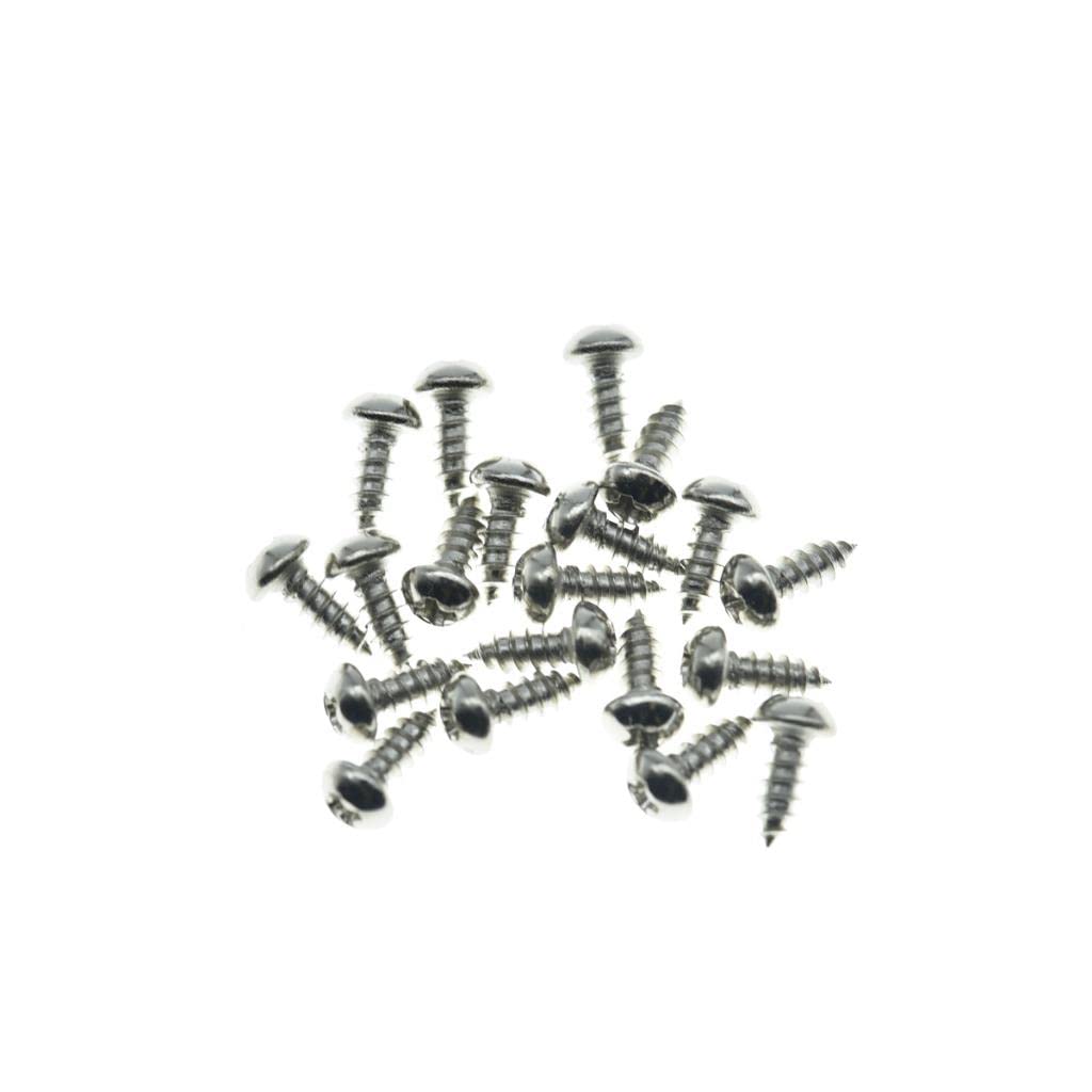 Kaish 20-Pack Premium Stainless Steel American #3 X 1/4'' Phillips Head Guitar Truss Rod Cover Screws For Usa Les Paul Lp/Sg Nic