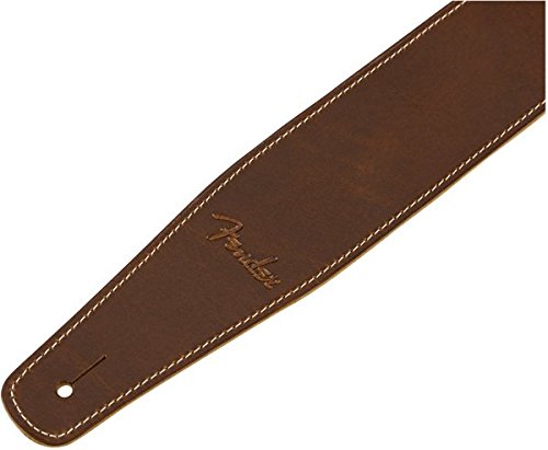 Fender Broken-In Leather Guitar Strap, 2.5in, Tan