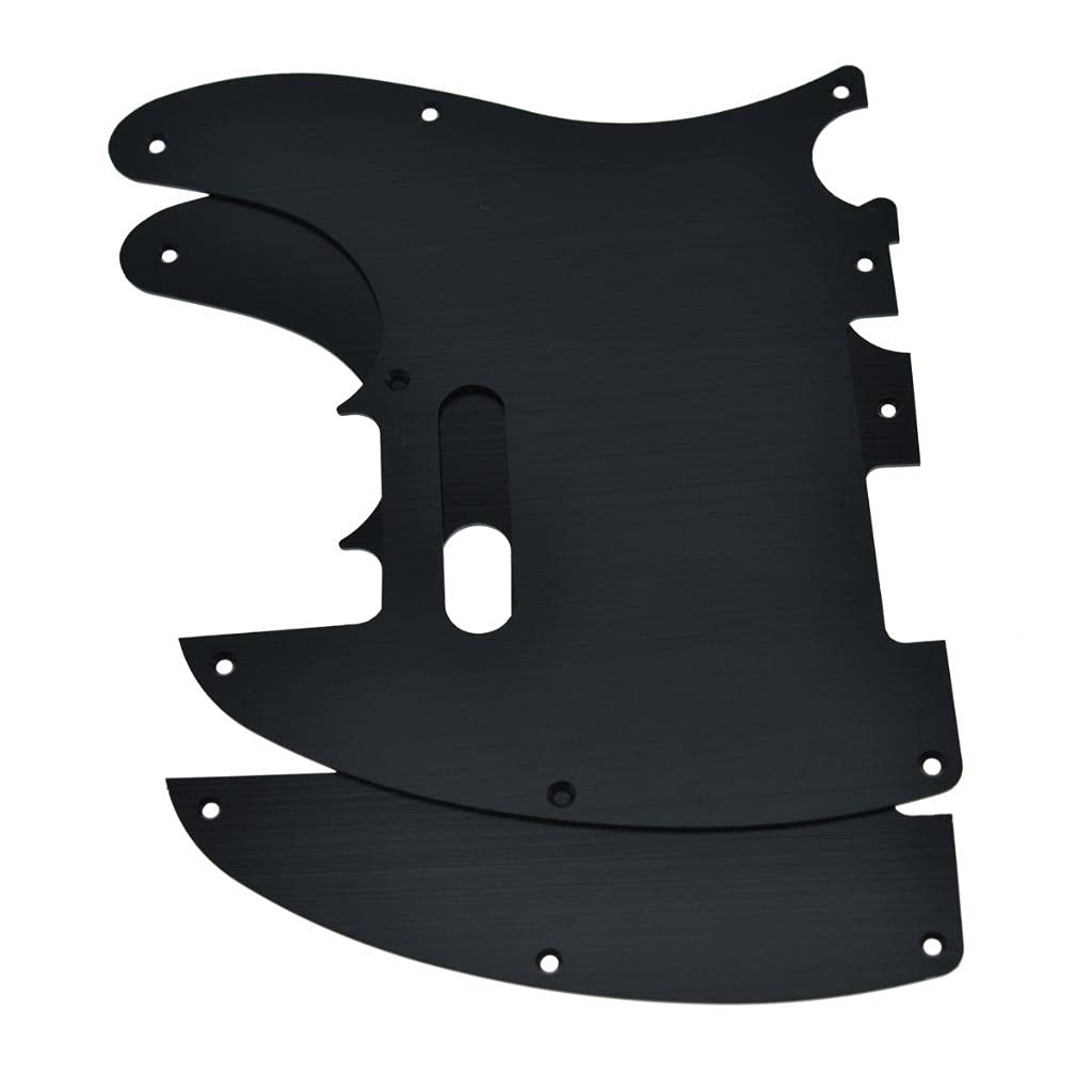 KAISH 8 Hole Metal Aluminum Anodized Tele Style Pickguard TL Pick Guard Scratch Plate for USA/Mexico Telecaster Black