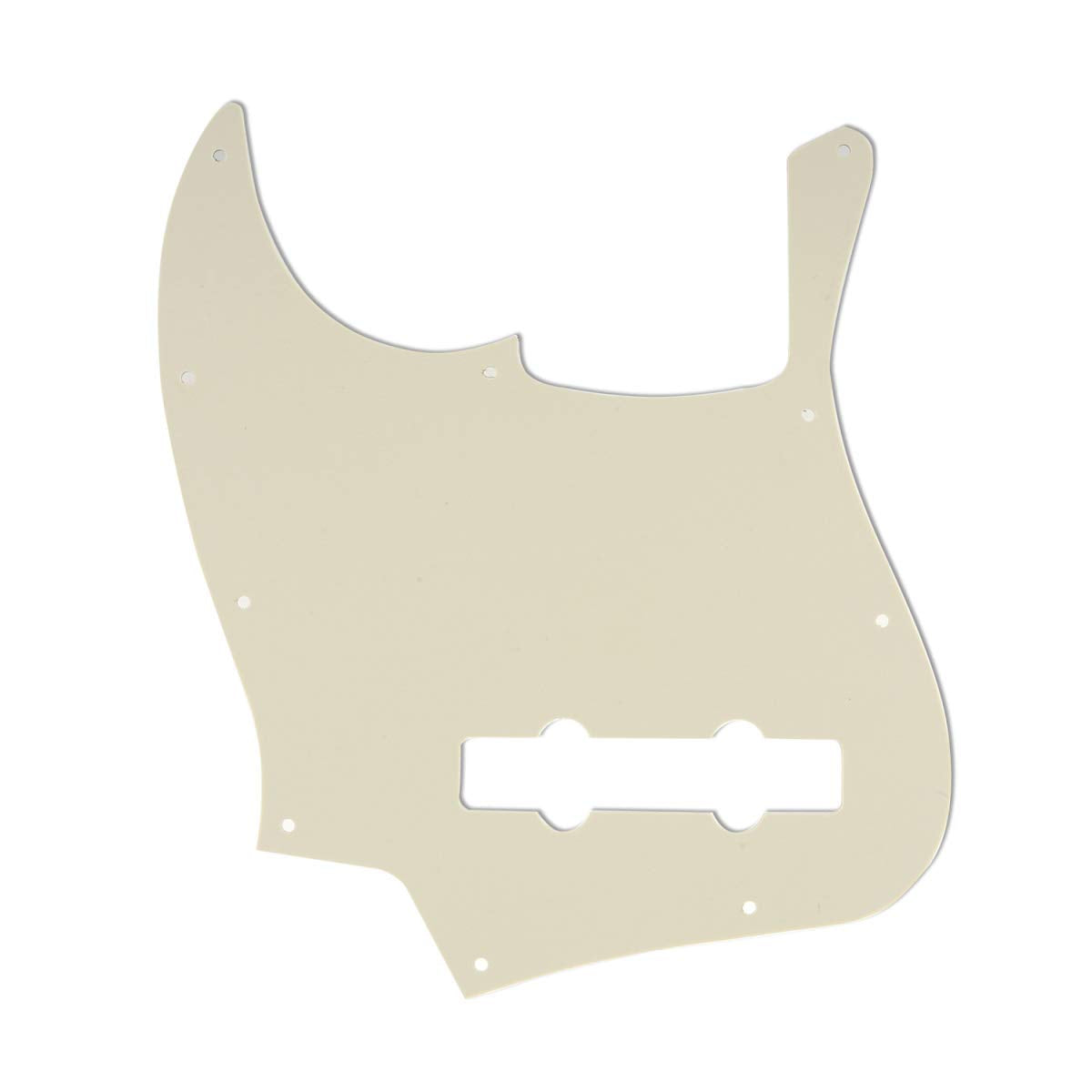 Musiclily Pro 5-String 10-Hole Contemporary J Bass Pickguard for Fender Mexican Jazz Bass, 3Ply Cream