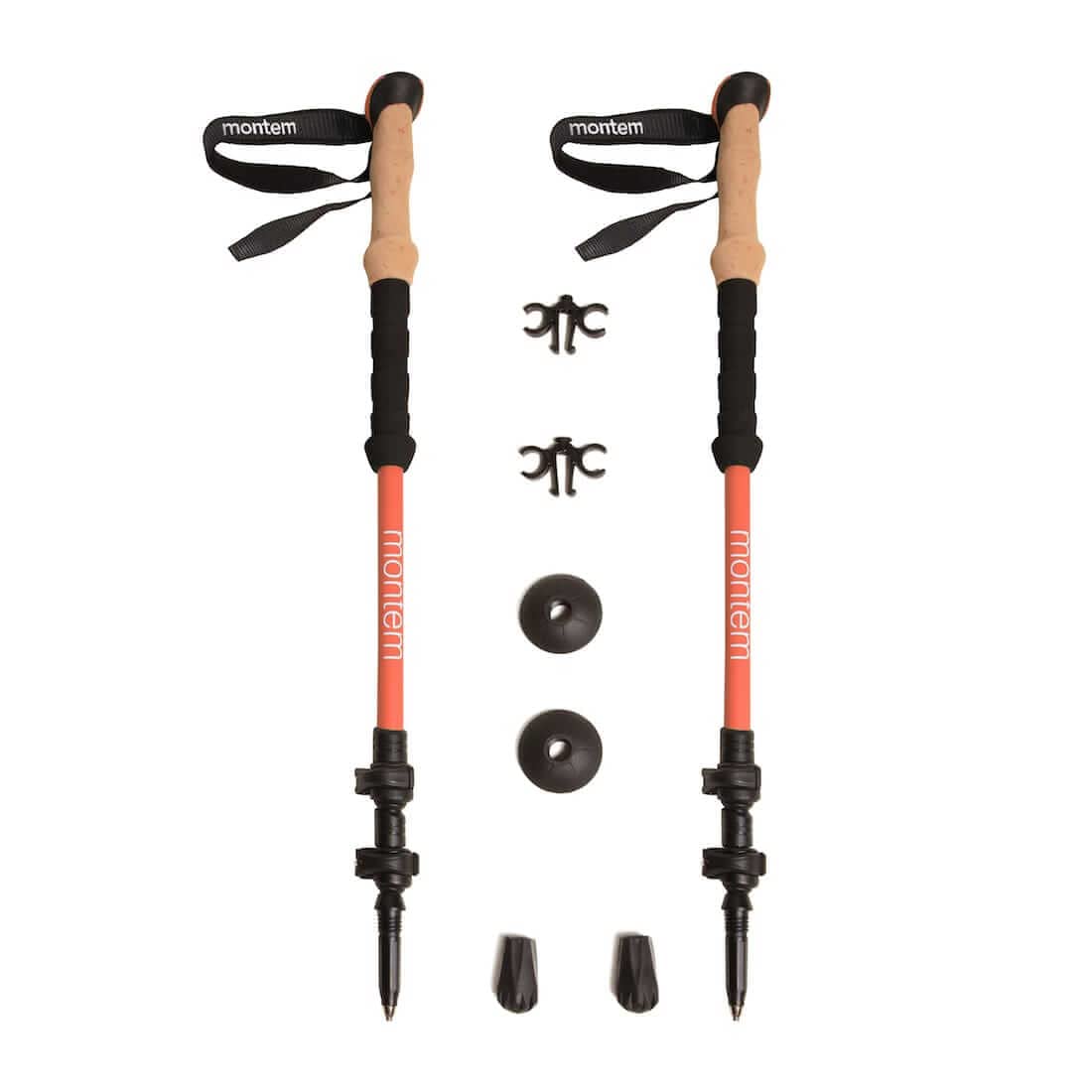 Montem Ultra Strong Hikingwalkingtrekking Poles - One Pair (2 Poles) (Orange)