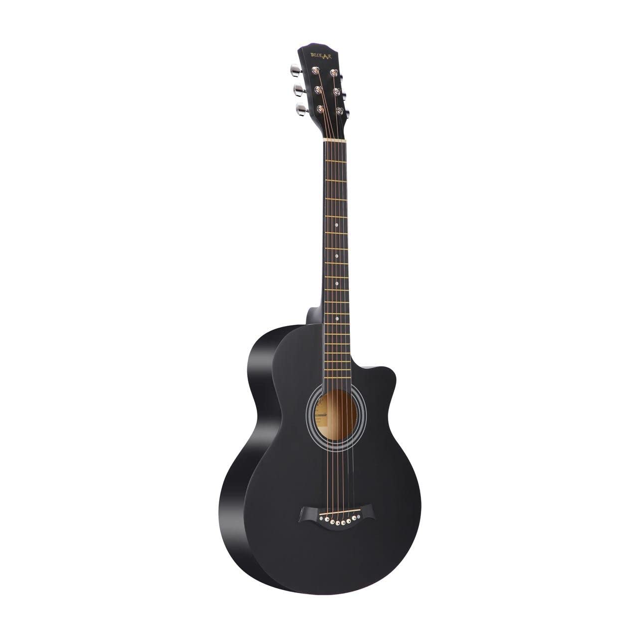 Belear I280 38 Inch Black Matt Spruce Cutaway, Acoustic Guitar, With Dual Action Truss Rod