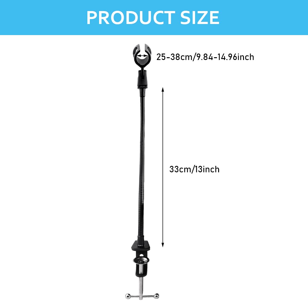Microphone Arm Stand, 360 Degree Flexible Gooseneck Desktop Mic Stands Holder with Heavy Duty Desk Clamp for Recording, Games(bl