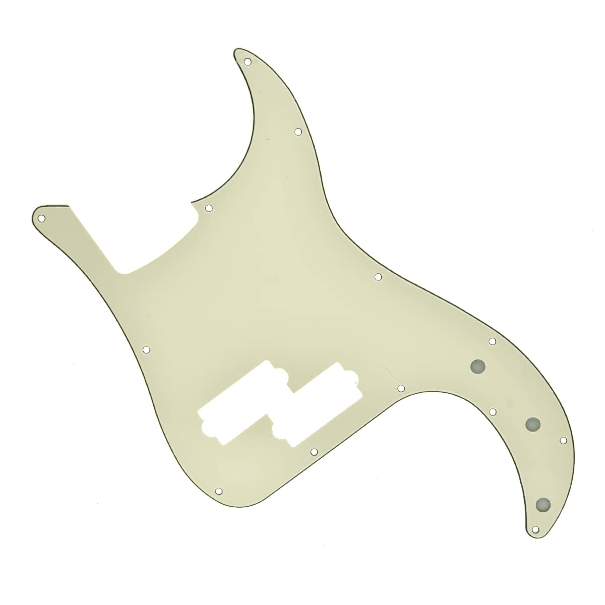 Kaish 13 Hole P Bass Style Pickguard Pb Scratch Plate Bass Pickguard For Precision P Bass Made In Usa/Mexico Aged White 3 Ply