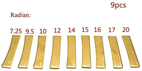 Jiayouy Handheld Fret Pressing Tool Luthier Fretting Tool with 4 Padded PVC Support Cauls + 9Pcs Brass 7.25/9.5/10/12/14/15/16/1