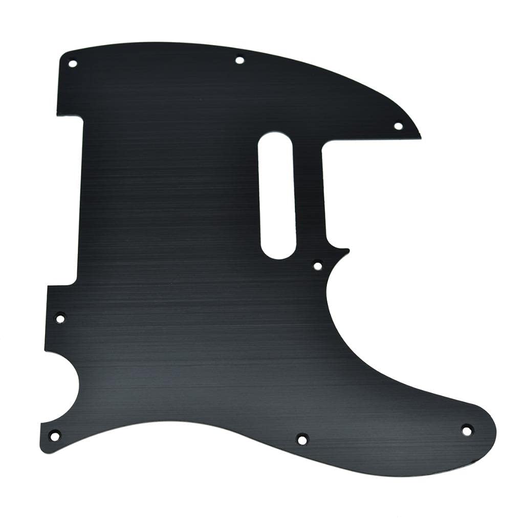 Kaish 8 Hole Metal Aluminum Anodized Tele Style Pickguard Tl Pick Guard Scratch Plate For Usa/Mexico Telecaster Black