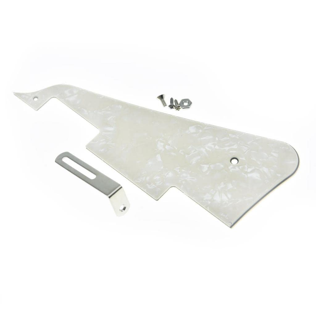 Dopro LP Guitar Pickguard and LP Stainless Steel Bracket with Nickel Steel Mounting Screws for USA Les Paul Aged Pearl
